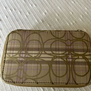 Coach Signature Plaid Jewelry Case